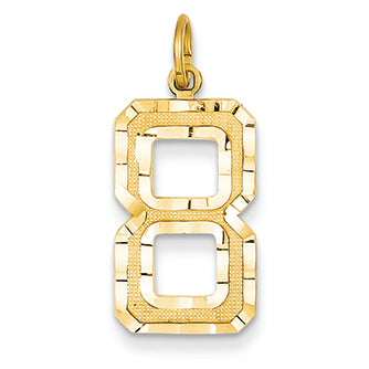14K Goldy Casted Large Diamond Cut Number 8 Charm