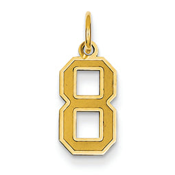 14K Gold Small Satin Number 8 Charm
