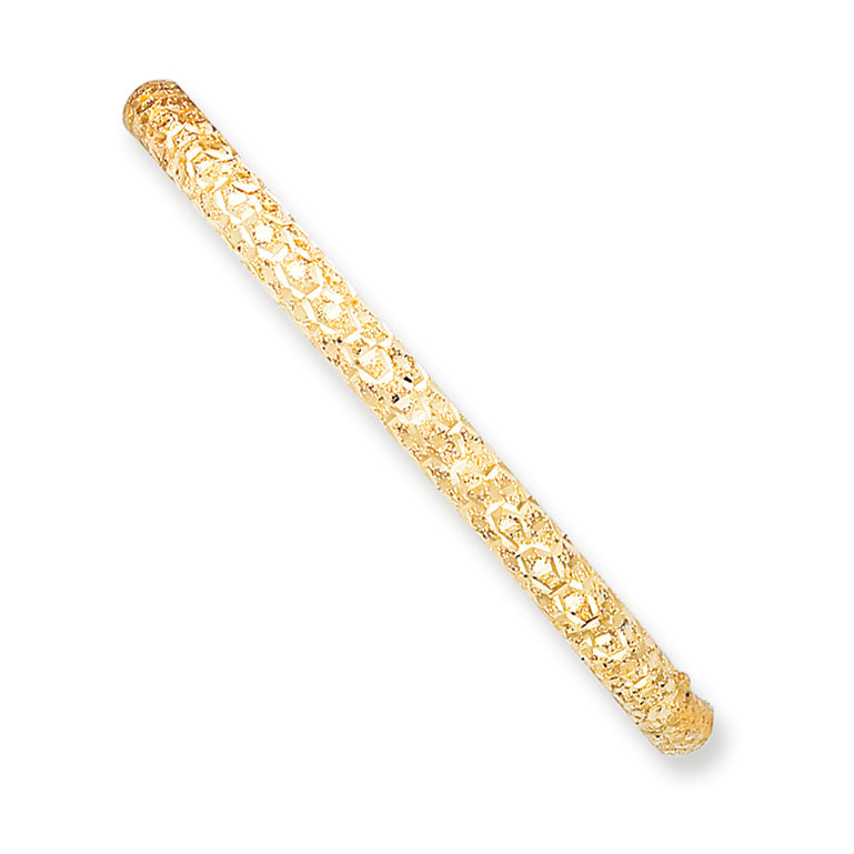 14K Gold 3/16 Oversize Lazer Cut Hinged Bangle Bracelet