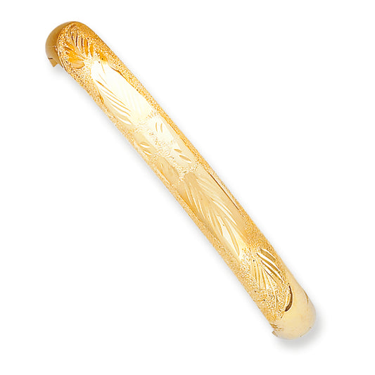 14K Gold 5/16 Laser Cut Bangle Bracelet