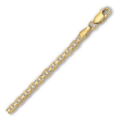 14K Solid Yellow Gold Mariner Link 3.2mm thick 20 Inches