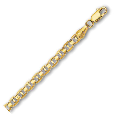 14K Solid Yellow Gold Mariner Link 4.5mm thick 24 Inches