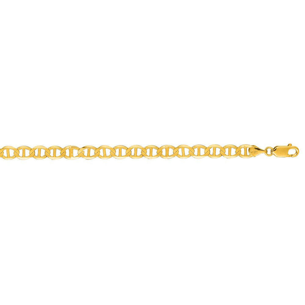 14K Solid Yellow Gold Mariner Bracelet 5.5mm thick 8 Inches