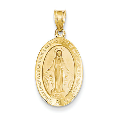 14K Gold Miraculous Medal Pendant