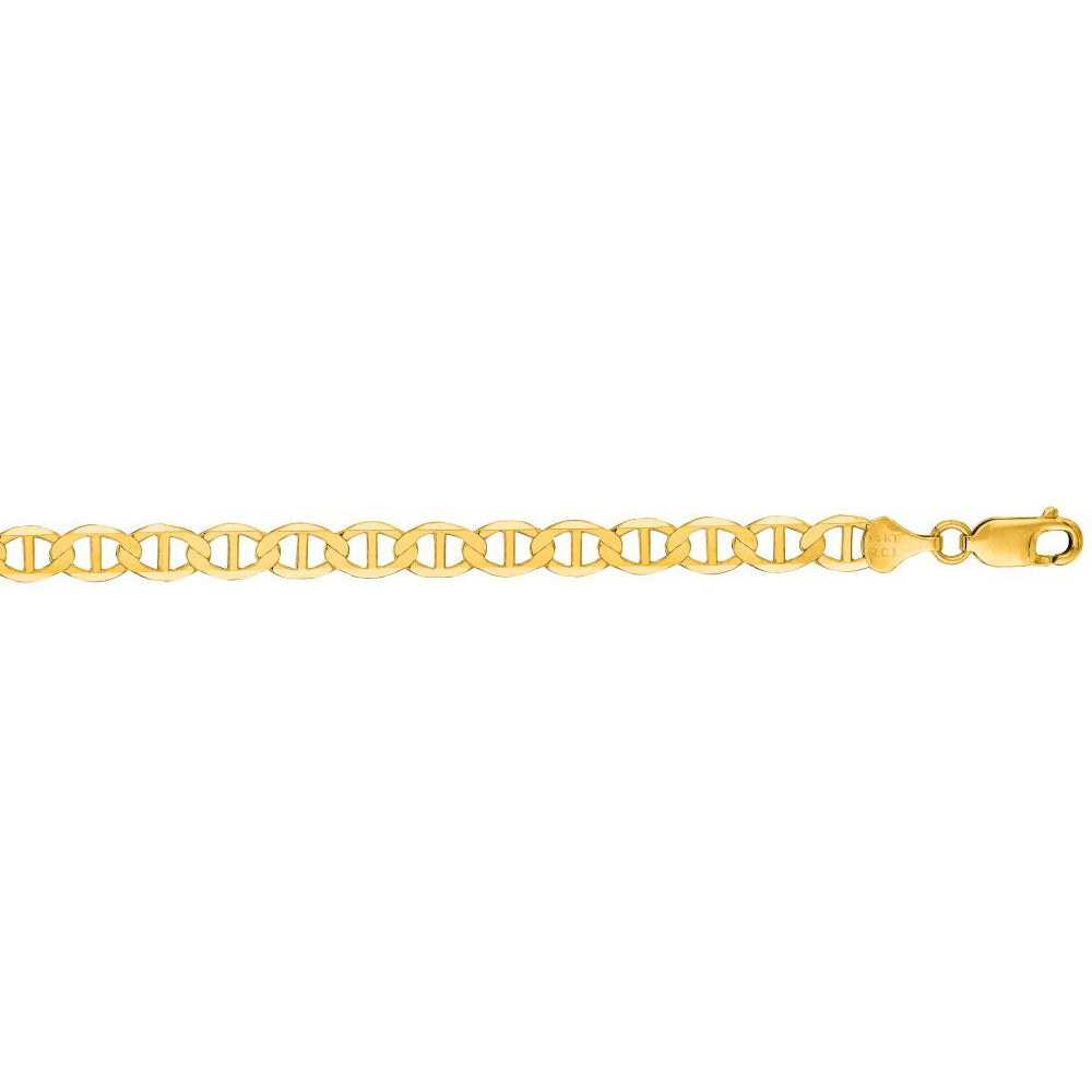 14K Solid Yellow Gold Mariner Bracelet 6.3mm thick 8.5 Inches