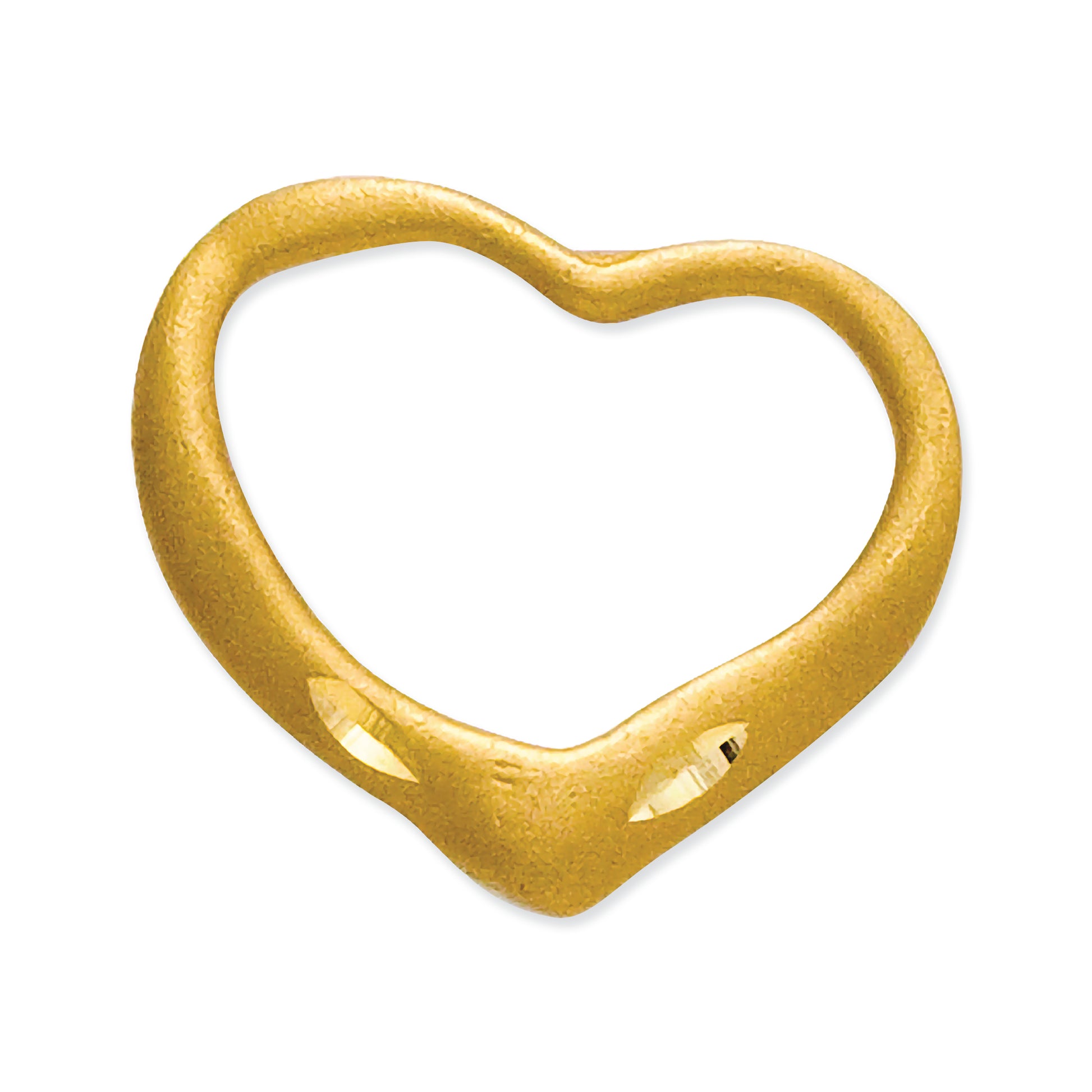 14K Gold Solid Diamond-cut Floating Heart Slide