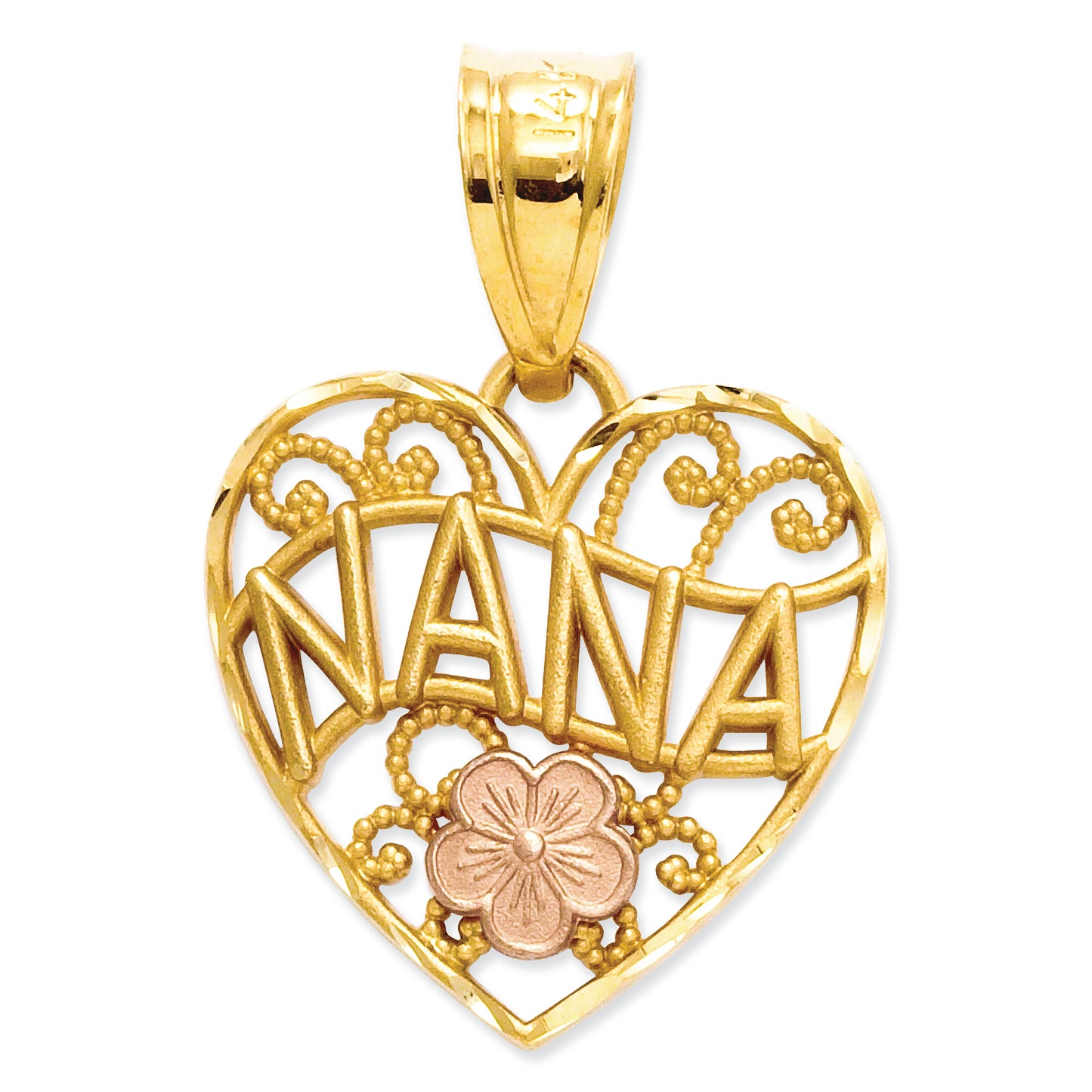 14K Gold Two-tone Nana Heart Pendant