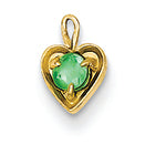 14K Goldy May Birthstone Heart Charm