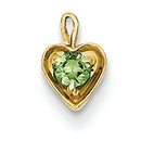 14K Goldy August Birthstone Heart Charm