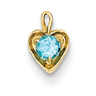 14K Goldy December Birthstone Heart Charm