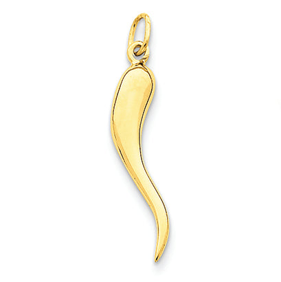 14K Gold Polished Italian Horn Charm