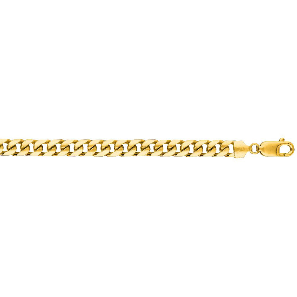 14K Solid Yellow Gold Miami Cuban Bracelet 6.7mm thick 8.5 Inches