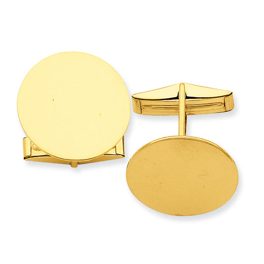 14K Gold Circular Cuff Links