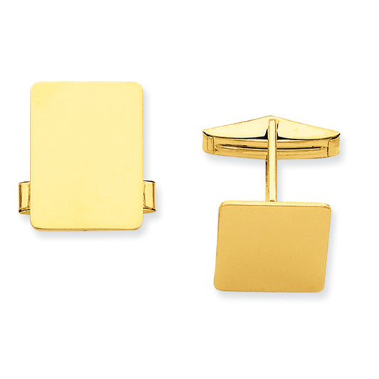 14K Gold Rectangular Cuff Links