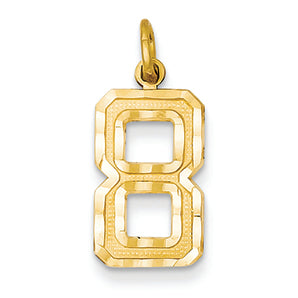 14K Goldy Casted Medium Diamond Cut Number 8 Charm
