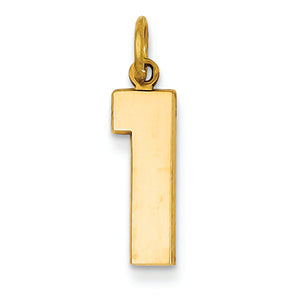 14K Goldy Casted Medium Polished Number 1 Charm