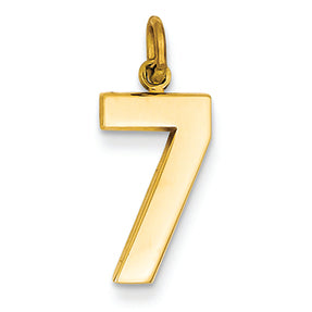 14K Goldy Casted Medium Polished Number 7 Charm