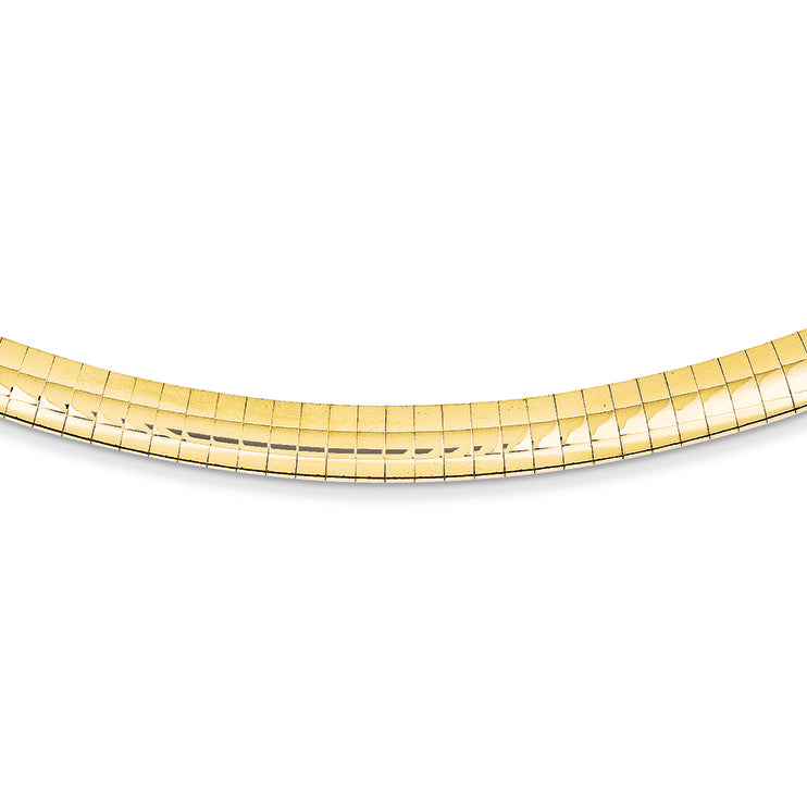 14K Gold 6mm Lightweight Omega Necklace 16 Inches