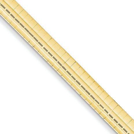 14K Gold 6mm Lightweight Omega Bracelet 7 Inches