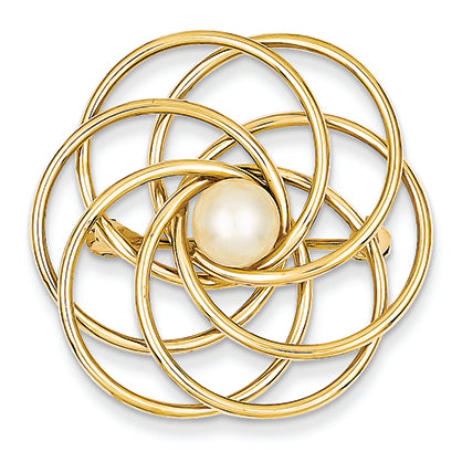 14K Gold Freshwater Cultured Pearl Pin