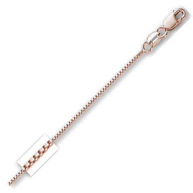 14K Solid Rose Gold Classic Box Chain 0.8mm thick 18 Inches