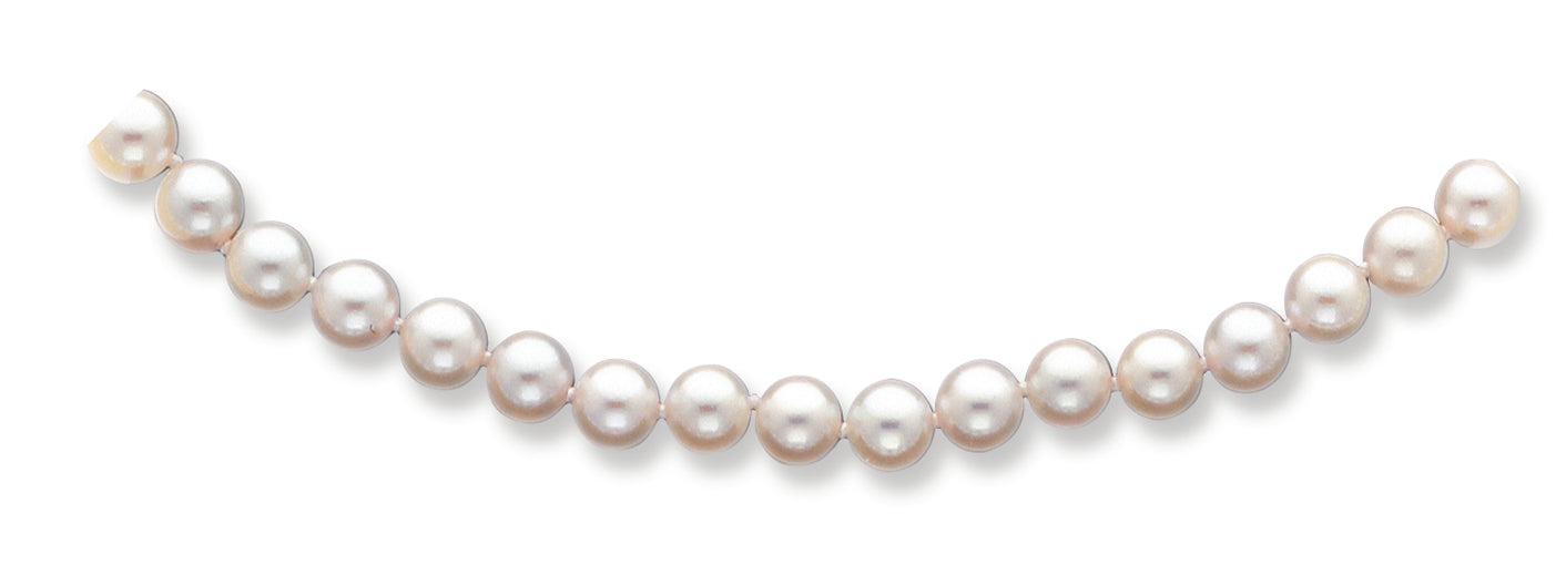 14K Gold 6.5-7mm White Akoya Saltwater Cultured Pearl Bracelet 7 Inches