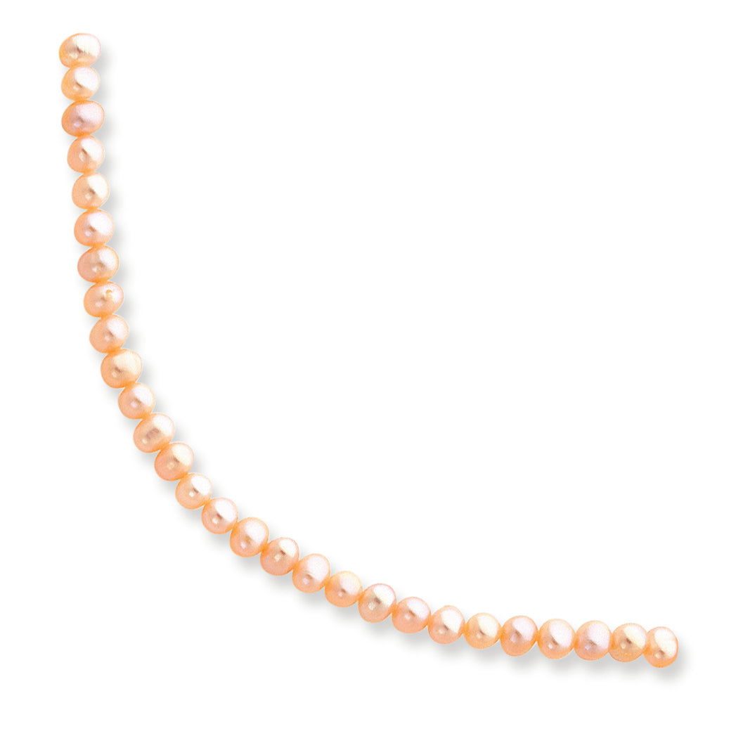 14K Gold 4-4.5mm Pink Freshwater Onion Cultured Pearl Necklace 24 Inches