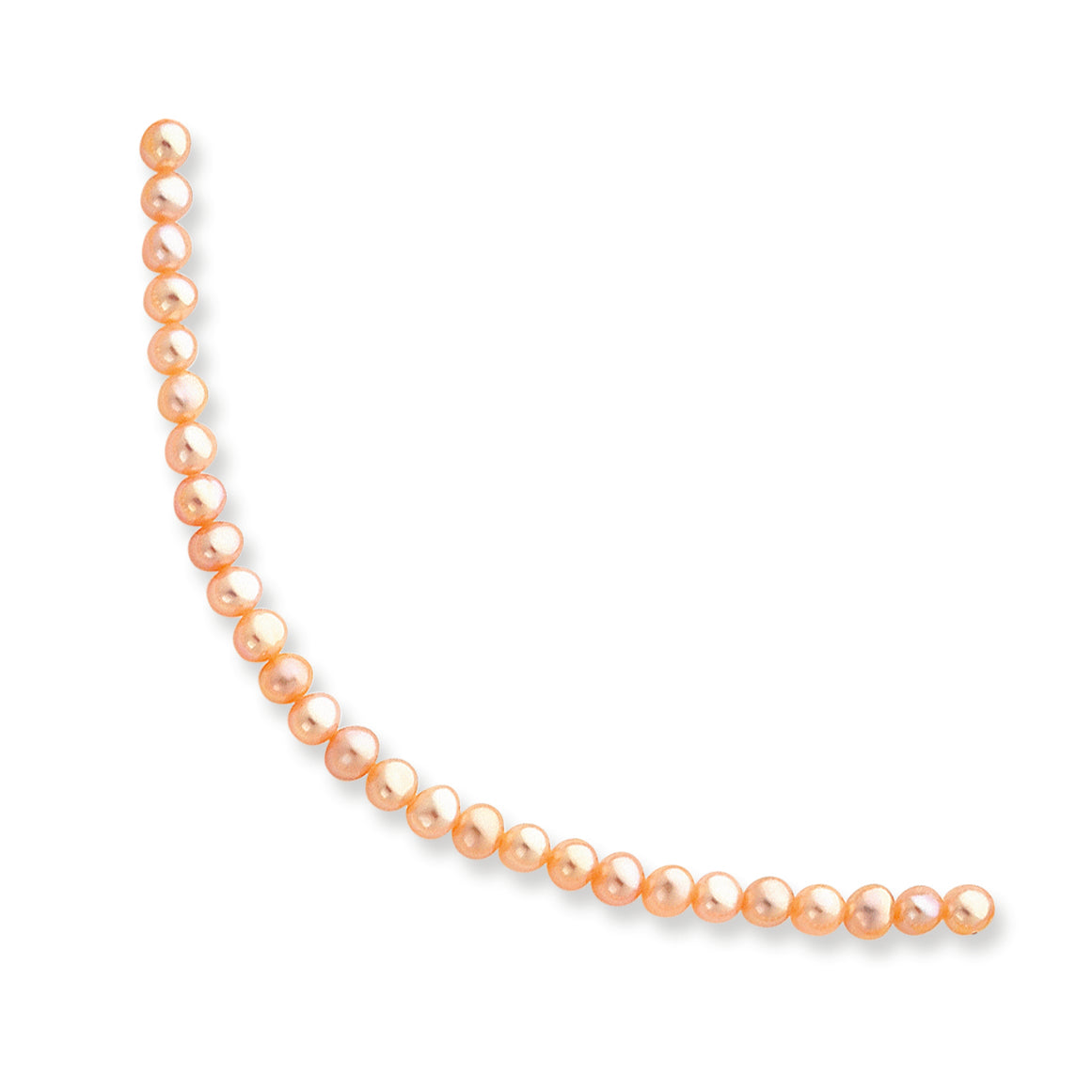 14K Gold 4.5-5mm Pink Freshwater Onion Cultured Pearl Necklace 18 Inches