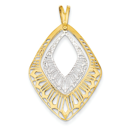 14K Gold Two-tone Fancy Pendant