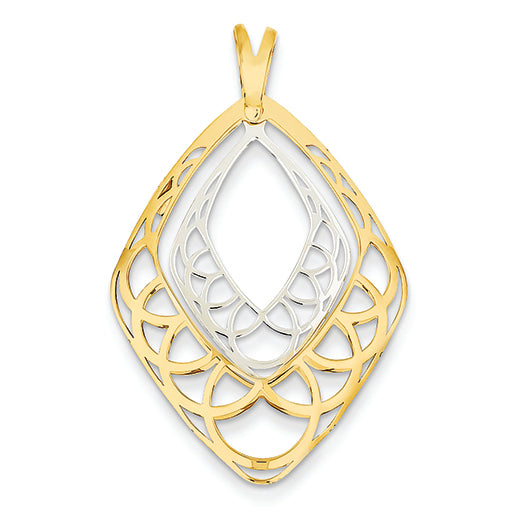 14K Gold Two-tone Fancy Pendant