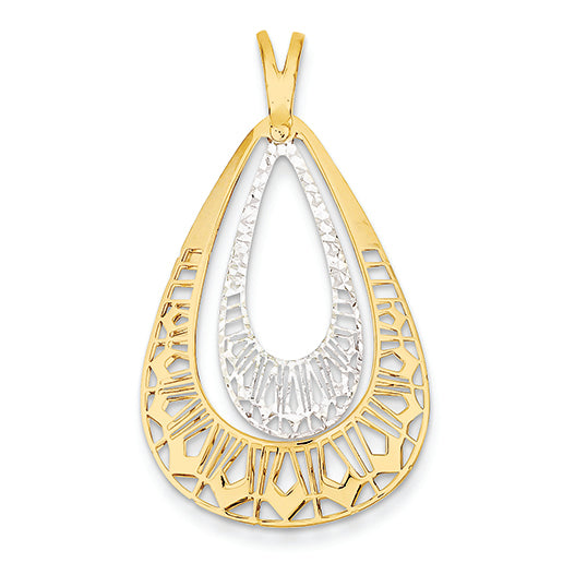 14K Gold Two-tone Fancy Pendant