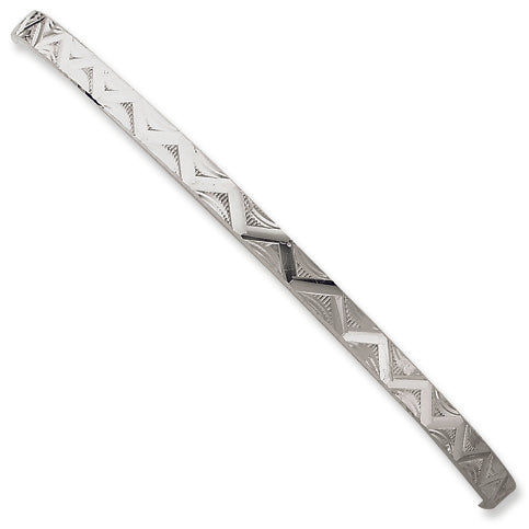 Sterling Silver 4mm Diamond-cut Slip-on Bangle Bracelet