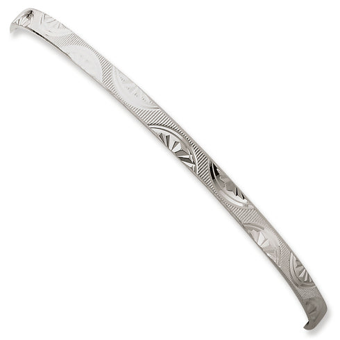 Sterling Silver 4mm Diamond-cut Slip-on Bangle Bracelet