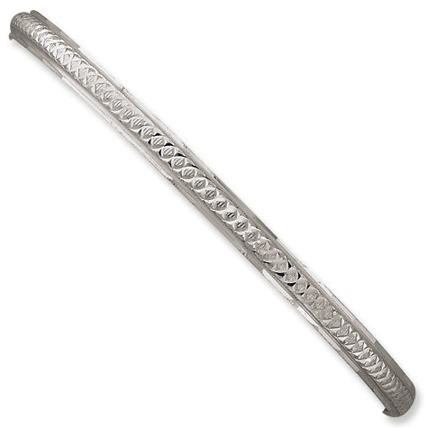Sterling Silver 4.5mm Diamond-cut Slip-on Bangle Bracelet