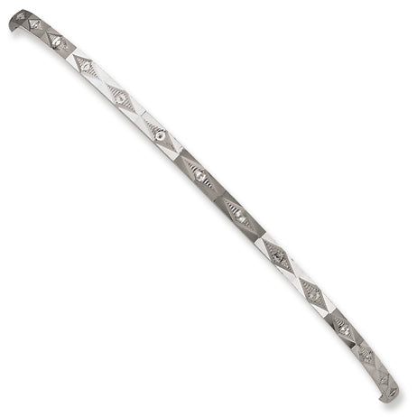 Sterling Silver 2mm Diamond-cut Slip-on Bangle Bracelet