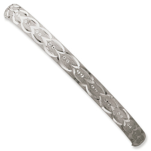 Sterling Silver 7mm Diamond-cut Slip-on Bangle Bracelet