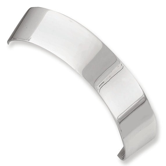 Sterling Silver 15mm Polished Cuff Bangle