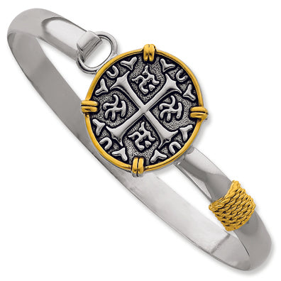Sterling Silver & Vermeil Chinese Symbols Bangle