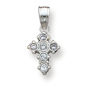 Sterling Silver CZ Cross Pendant