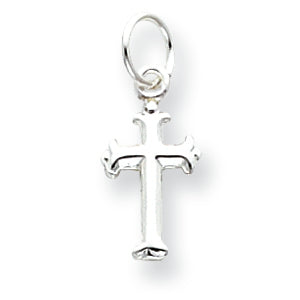 Sterling Silver Fleur de lis Cross Charm