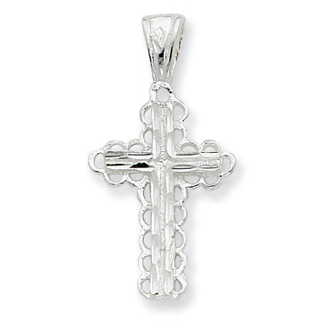 Sterling Silver Budded Cross Pendant
