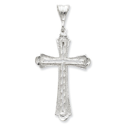 Sterling Silver Diamond-cut Cross Pendant
