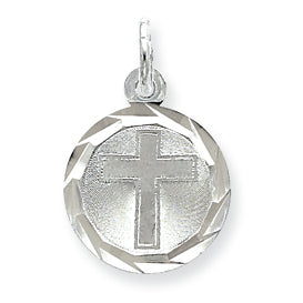 Sterling Silver Cross Disc Charm