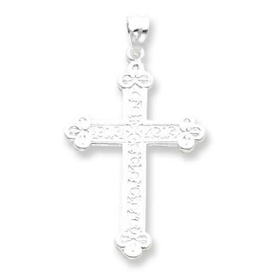 Sterling Silver Budded Cross Pendant