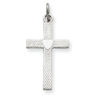 Sterling Silver Heart Cross Charm