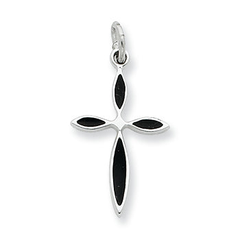 Sterling Silver Enameled Passion Cross Charm