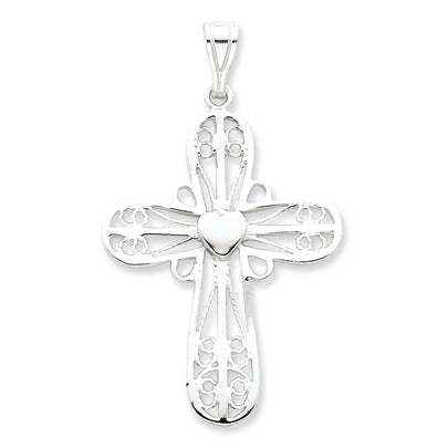 Sterling Silver Heart Cross Pendant
