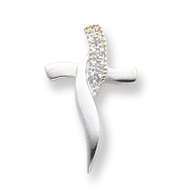 Sterling Silver CZ Cross Pendant