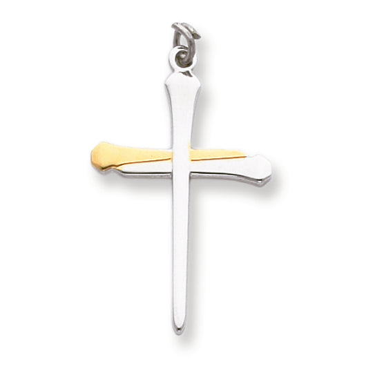 Sterling Silver & Vermeil Nail Cross Pendant