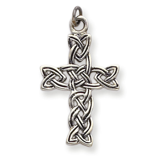 Sterling Silver Antiqued Celtic Cross Pendant